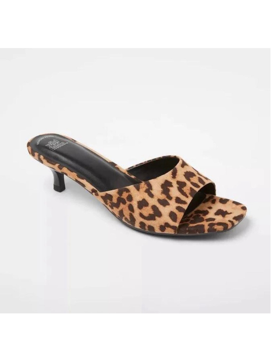 Wild Fable Shoes - Women's Wild Fable Leopard Print Kitten Heel Sandals Size 8 Brown Black